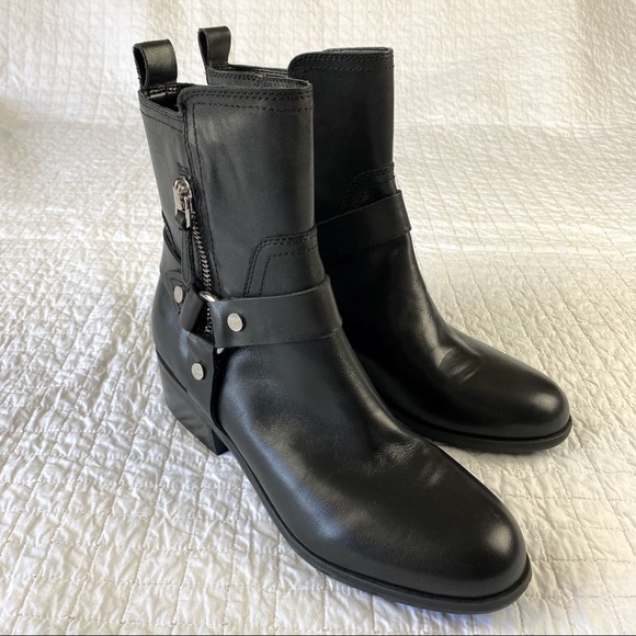 Marc Fisher Shoes - NWOT Marc Fisher Black Moto Boot w/ Buckle 9.5M
